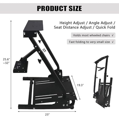 Hopky Racing Wheel Stand Adjustable & Foldable Steering Wheel for Gaming Steering Wheel Stand, for Logitech G920 G29 G25,G27, Pedals & Wheel Not Included