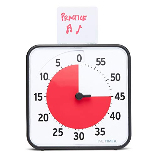 TIME TIMER 8 inch Visual Timer - 60 Minute Kids Desk Countdown Clock with Dry Erase Activity Card, Also Magnetic - for Kids Classroom, Homeschooling Study Tool, Task Reminder, Home and Kitchen Timer - color: Black & Red, size: 8 Inch