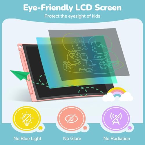 TECJOE 4 Pack LCD Writing Tablet, 8.5 Inch Colorful Drawing Board, Kids Travel Games Activity Learning Toys, Birthday Gifts for 3-8 Year Old Boys Girls Toddlers Preschooler - color: Blue & Pink & Purple & Green