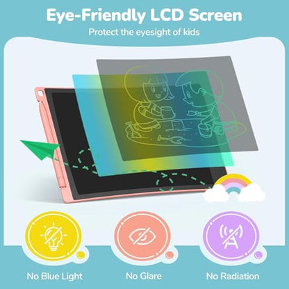 TECJOE 4 Pack LCD Writing Tablet, 8.5 Inch Colorful Drawing Board, Kids Travel Games Activity Learning Toys, Birthday Gifts for 3-8 Year Old Boys Girls Toddlers Preschooler - color: Blue & Pink & Purple & Green