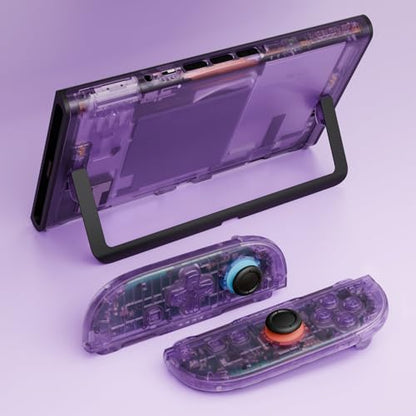 eXtremeRate DIY Replacement Shell Buttons (D-Pad Ver) for Nintendo Switch 2, Full Set Rear Back Plate Controller Housing Buttons for Switch 2 Console & Joycon 2 - Deluxe Version - Clear Atomic Purple - color: Clear Atomic Purple