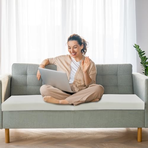 Frienda 2 Pack 3" x 19" x 19"Upholstery High Density Foam Cushion Replacement Square Cut to Size Foam Couch for Chair Couches Padding Shipping Packing DIY Cosplay Projects(White) - color: White, size: 3" X 19" X 19", style: Square