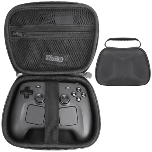 NINKI Portable Travel Case for Steam Controller 2 Carrying Case 2026, Hard Shell Full Protective Storage with Inner Pocket Hand Carry Pouch for Steam Controller 2 Traveling Game Bag Accessories, Black
