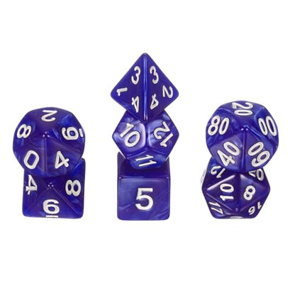 uxcell Polyhedral Dice Set, 7 Pcs Acrylic Dice for Role Playing Table Games Tabletop Gaming Accessories, Pearl Pattern Purple - color: Pearl Pattern Purple