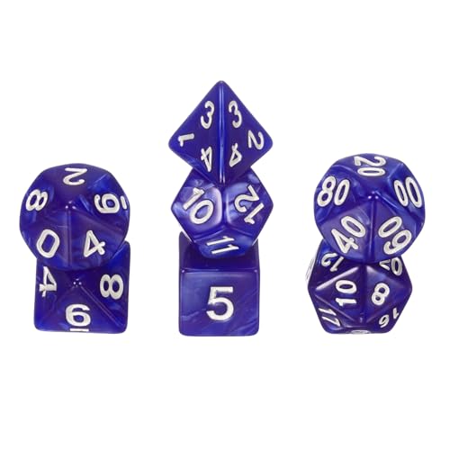 uxcell Polyhedral Dice Set, 7 Pcs Acrylic Dice for Role Playing Table Games Tabletop Gaming Accessories, Pearl Pattern Purple - color: Pearl Pattern Purple