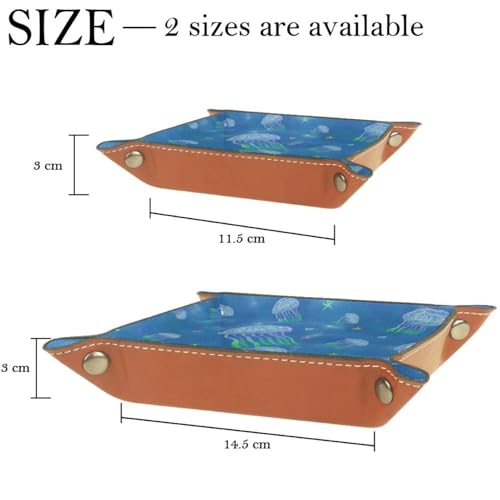 Sea Jellyfish Dice Tray PU Leather Dice Rolling Tray Folding Dice Holder for Dice Games, Like RPG, DND and Other Table Games - color: Multi 1