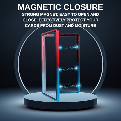 RedCap Magnetic Aluminum PSA Graded Card Holder 35PT Premium PSA Slab Protector Display Case with UV Resistant Glass Fits Standard PSA Graded Sports Trading Cards - Blaze Tide - color: Blaze Tide