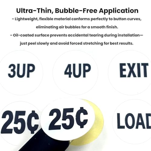 30mm and 24mm White Arcade Button Controller Decals with Die-Cut, High-Visibility Symbols, for DIY Arcade Decals in Two-Player Game Setups(Style 2) - color: White Game Button Stickers* 4pcs