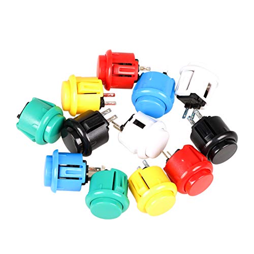 EG STARTS 10x 24mm Arcade Push Buttons Switch for Video Games Arcade Machine DIY Parts Mame Jamma Raspberry Pi KOF Arcade Pinball Machine Parts & Accessories