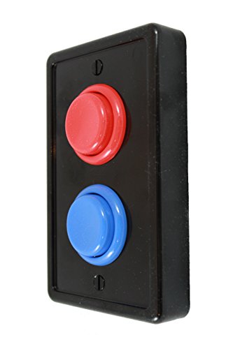 Arcade Light Switch Plate Cover, Single Switch (Black/Red/Blue), 1-Gang Standard Size Rocker Wall Plate, Game Room Decorator, Kid Bedroom Wallplate, Faceplate Replacement