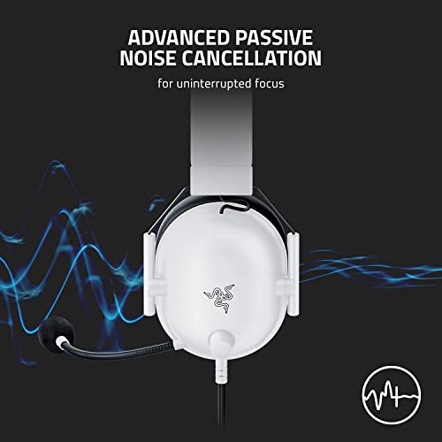 Razer BlackShark V2 X Gaming Headset for PC, 3.5mm Audio Jack, White - color: White, size: 3.5 mm, style: PC