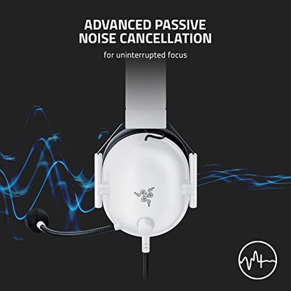 Razer BlackShark V2 X Gaming Headset for PC, 3.5mm Audio Jack, White - color: White, size: 3.5 mm, style: PC
