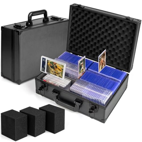 Top Loader Case, Trading Card Storage Box with Key Lock for Sports Cards, Trading Cards, Hard Case Holds 600+ Top Loaders or 130+ 35pt One Touch - size: Large