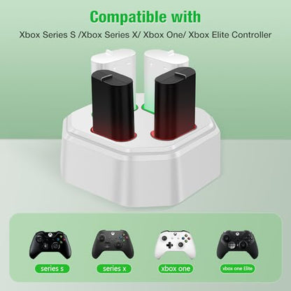 Rechargeable Xbox Controller Battery Packs with Charging Station,4x3600mWh Xbox Controller Battery for Xbox Series X/S/Xbox One/Elite Controllers