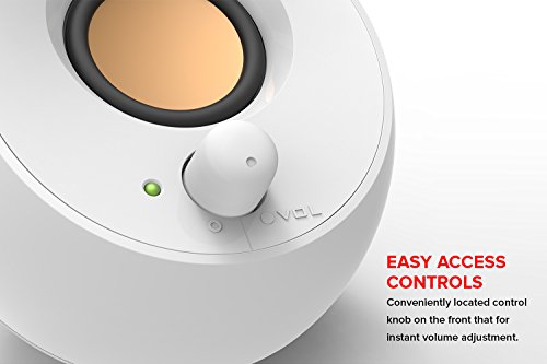 Creative Pebble, 2.0 USB Desktop Stereo Speakers for PC/Laptop, White | USB-Powered, 2.0 Speaker, Compact, Stereo, PC Speakers, Laptop Speakers, Minimal Design, Desktop Audio, White - color: White