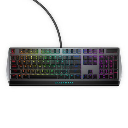 Alienware Low-Profile RGB Gaming Keyboard AW510K, AlienFx Per Key RGB LED Color Backlighting, Media CONTROLS & USB Passthrough, Cherry MX Low Profile Red Switches | USB, Numeric Keypad, Adjustable Height, Media Hot Keys, Dark Side of the Moon, Gaming Read