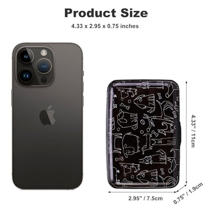 ELFISH Mini RFID Aluminum Wallet Credit Cards Holder Business Card Case Metal ID Case for Men Women (Animal) - color: Animal