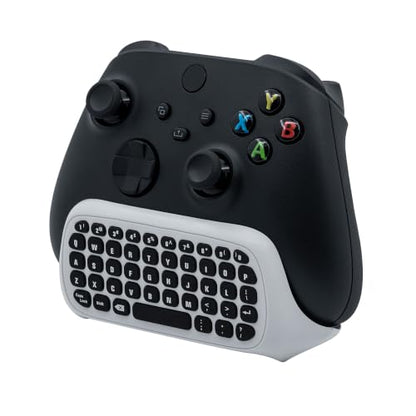 Mcbazel Mini Game Keyboard 2.4G Receiver Wireless Chatpad Message with 3.5MM Audio Jack for Xbox One/Xbox One X/S/Xbox Series X/S/XboxElite/2, Controller Keyboard Attachment - White