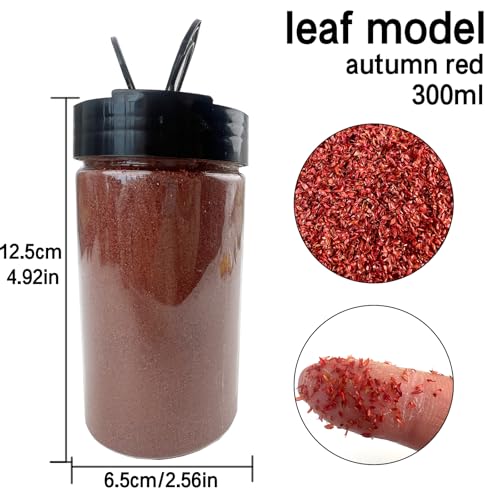Multicolor Leaf Model - 300ml Miniature Scenery Material for Train Railway, Diorama, Car Scene & Scale Landscape Layouts (Autumn red) - color: Autumn Red