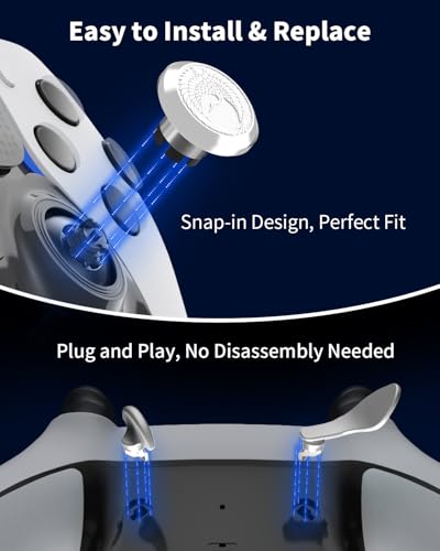 KD.FLY Metal Thumbsticks & Back Paddles for PS5 Edge Controller Joystick Replacement, Custom Analog Thumb Sticks Caps for PS5 Dual Sense Edge Stick Module, 2 Joystick, 4 Back Buttons, Flying Crane - color: Flying Crane