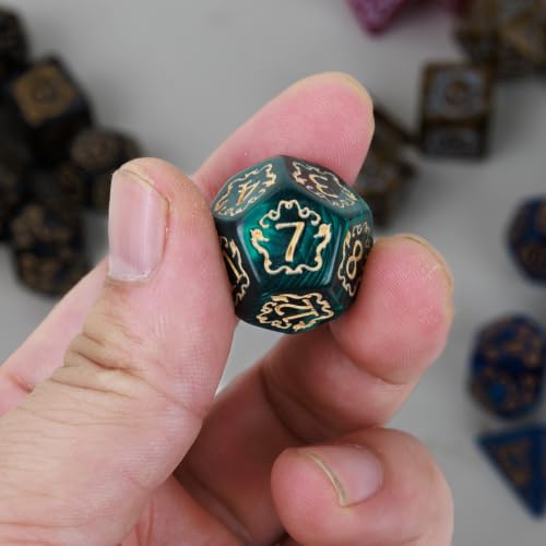 DND Dice Set 42 Pcs Polyhedral Dungeons and Dragons Rolling Dice for D&D RPG MTG Table Games Dice Bulk with Colorful Drawstring Bags and Dice Tray (Dragon) - color: Dragon