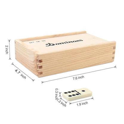 Domino Set for Adults, Double Nine Dominoes Set with Wooden Case for Classical Board Games, for Family and Kids,55 Tiles (2-4 Players) | For 2-4 players, 55 Ivory Domino tiles, Metal spinners, portable wood case, family game, board game, Parent Gift choic