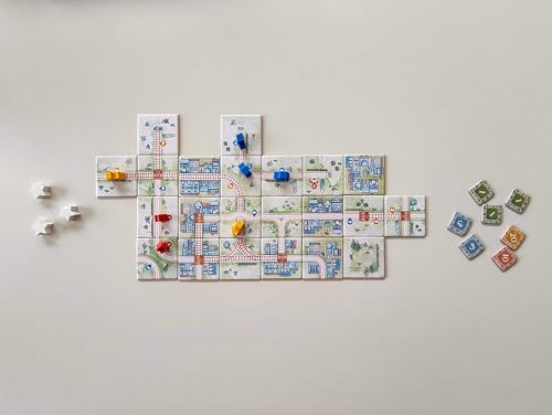 Railroad Tiles Board Game - Network-Building Tile-Laying Game, Family Fun Strategy for Kids & Adults, Ages 8+, 1-4 Players, 30-45 Minute Playtime