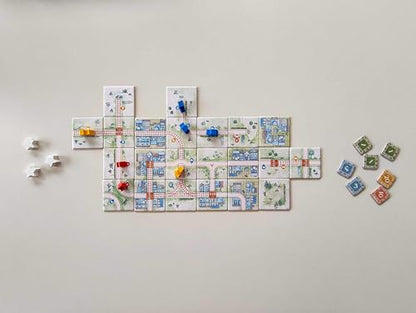 Railroad Tiles Board Game - Network-Building Tile-Laying Game, Family Fun Strategy for Kids & Adults, Ages 8+, 1-4 Players, 30-45 Minute Playtime