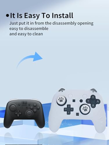 Case for Nintendo Switch 2 Pro Controller,UYRUREL Premium Sillence Material,Shock-Absorbing and Anti Drop Protection Soft Shell,with Stickers and Thumb Grips,Gray. - color: Gray