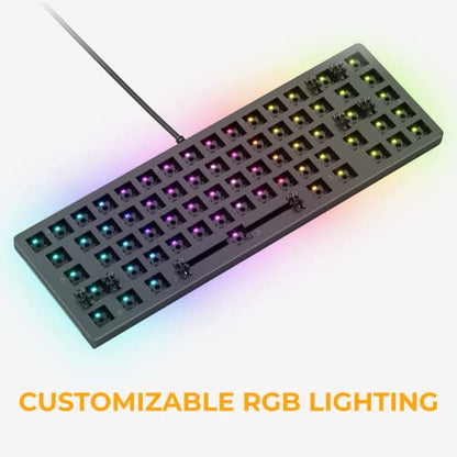 GLORIOUS Gaming GMMK 2 Compact 65% Barebones (Frame Only) - Mechanical Gaming Keyboard Frame, Compact TKL Size (65%), Aluminium, Customisable, Per Key RGB, American QWERTY Layout - Black - color: Black, size: Barebone Compact (65%)