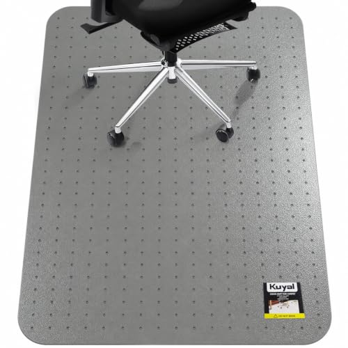 Kuyal Office Chair Mat for Carpet, Gray Heavy Duty Computer Chair Mat | 36''x48'', Under Desk Protector Carpeted Floors Mat, Easy Chair Movement,Ship Flat, Gray - color: Grey, size: 36" X 48"