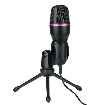 3.5mm Condenser Microphone, 360° Omnidirectional Mic with Noise Reduction, HiFi Sound, Adjustable Shockproof Stand, Plug & Play for PC, Laptop, Phone, Recording, Live Streaming, Gaming, Conference - size: 3.5mm