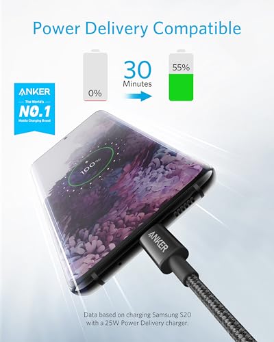 Anker Docking Station for Steam Deck/ROG Ally, 6-in-1 Steam Deck Dock, USB C Hub with HDMI 4K@60Hz, 1Gbps Ethernet,2 USB-A and 1 USB-C Ports USB C to USB C Cable,New Nylon USB C Charger Cable