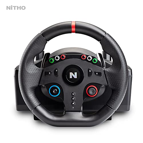 Nitho Drive Pro ONE Racing Wheel with Pedals and Separate Shifter, 270° Gaming Steering Wheel Compatible with PC, PS4, Switch, Xbox One & Xbox Series X|S, Zero Dead Zone Driving Sim with Vibration