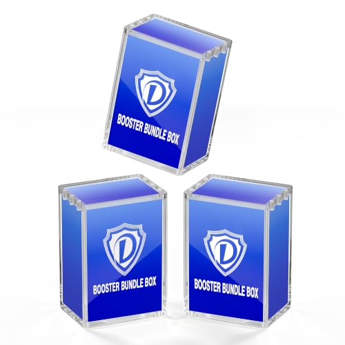 Booster Bundles and TCG Boxes Acrylic Display Box with Magnetic Sliding Cover Design Stackable Clear Display Box for Trading Card Collection(Booste Bundle Box Case,3 Pack) - size: Booste Bundle Box Case