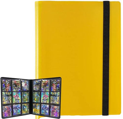 9 Pocket Trading Card Binder Holder, Collection Card Album with Sleeves, Protection Trading Cards - 20 Pages - Put up to 360 Cards (Yellow) - color: Yellow, size: 360-Pockets