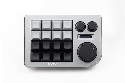 KEEBMONKEY Megalodon Triple Knob Macro Pad Programmable Designer Mini Keyboard 16 Keys (Grey) - color: Grey