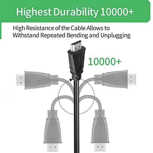 4K Short HDMI Cable 0.82ft/9.85in, High Speed HDMI to HDMI 2.0 Cable 2-Pack | HDMI 2.0 Cable Supports 4K@60Hz, 2K, 1080P, UHD, 3D, Ethernet, ARC – for TV, PS4, Fire TV, Xbox, Monitor - size: 2pcs