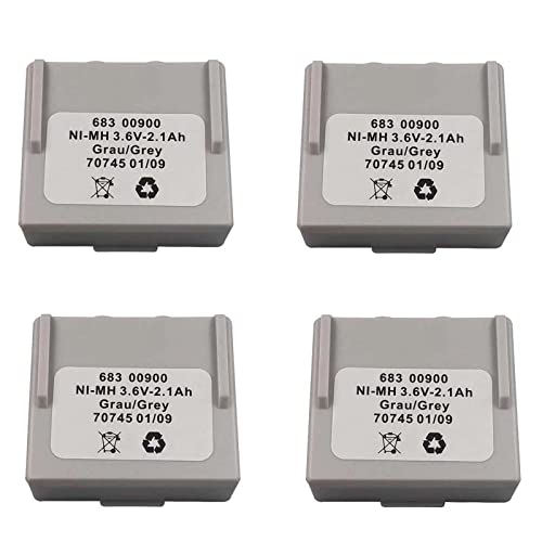 4Pcs 68300900 Rechargeable Battery 683 00900 Ni-MH 3.6V-2.1Ah Grau/Grey Battery for HETRONIC Remote Control