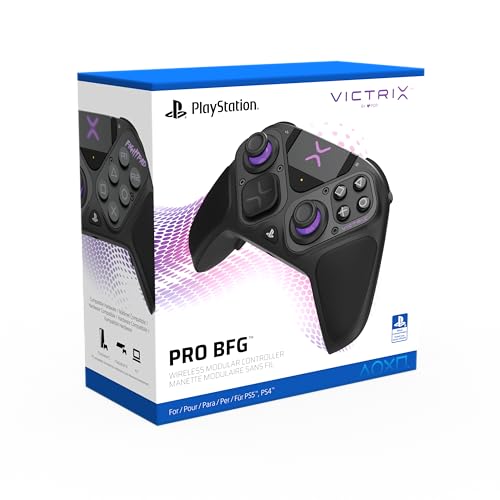 PDP Victrix Pro BFG Wireless Gaming Controller for Playstation 5 / PS5, PS4, PC, Modular Esports Gamepad, Remappable Buttons, Customizable Triggers/Paddles/D-Pad/Fightpad, PC App, Black - color: Black