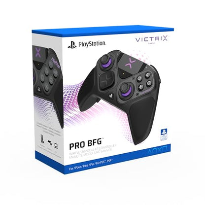 PDP Victrix Pro BFG Wireless Gaming Controller for Playstation 5 / PS5, PS4, PC, Modular Esports Gamepad, Remappable Buttons, Customizable Triggers/Paddles/D-Pad/Fightpad, PC App, Black - color: Black