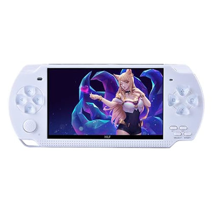 HLF Video Game Console 4.3 inch 8GB Built-in 2000 Retrp Classic Games for Multiple Simulators Game can Save Multiple Progress Video/Music/E-Book Portable Console Gift for Boyfriend/Children(White)