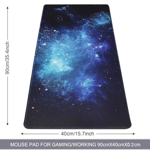 XXL Gaming Mouse Pad 35.4x15.7 Professional Large Mouse Pad & Computer Game Mouse Mat-90x40 Spacebluedot - color: 90x40 Spacebluedot, size: 35.4x15.7x0.1IN