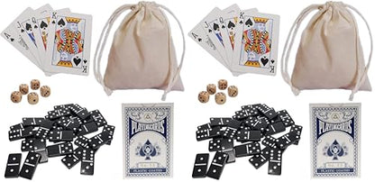 WE Games Double 6 Dominoes Combo Set - 12-in-1 Travel Games for Families and Adults - Dice & Poker Games (Pack of 2) - size: 2.0 x 0.5 x 6.75 in. (Pack of 2)