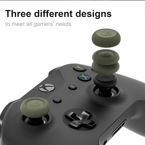 Skull & Co. Skin, CQC and FPS Thumb Grips Joystick Cap Analog Stick Cover for Xbox Controller and ROG Xbox Ally- Black, Set of 6 - color: Black, size: Concave-6pcs