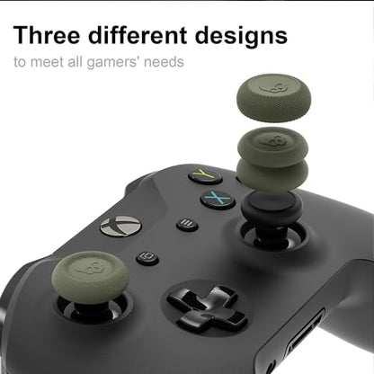 Skull & Co. Skin, CQC and FPS Thumb Grips Joystick Cap Analog Stick Cover for Xbox Controller and ROG Xbox Ally- Black, Set of 6 - color: Black, size: Concave-6pcs
