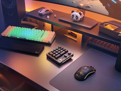 GLORIOUS GMMK Macro Pad - Black Mechanical Numpad - 10 Key USB Keypad - Hotswap, Programmable Volume Knob, RGB Backlit, Wired & Wireless Bluetooth- Gaming Keyboard Number Pad - color: Black Slate