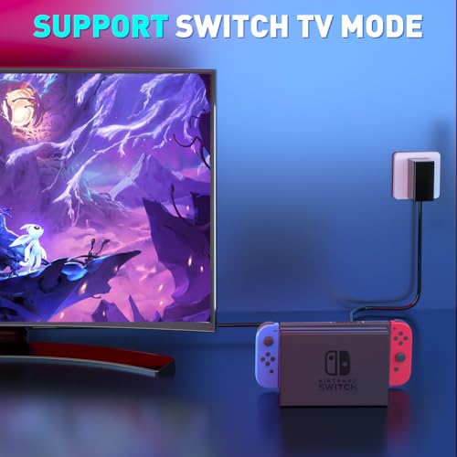 Charger for Nintendo Switch, Fast Charger with 6.6FT Charging Cable, AC Power Supply Adapter for Nintendo Switch OLED/LITE Steam Deck Charger, Support Switch TV Dock Mode Output 15V2.6A USB C Chargers - size: 6.6FT