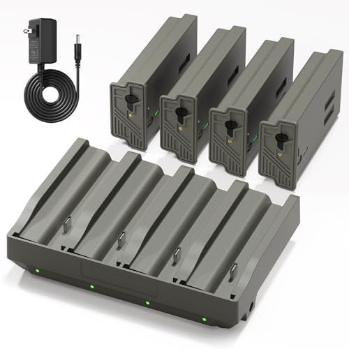 4PCS New Reveal Battery Pack with 4 Port Charger for Reveal Hunting Camera Ultra, X Gen 3.0, 2.0, Pro 3.0, Pro, SK, XB, X (Charger with 4PCS Batteries) - size: 4 Batteries with 1 charger