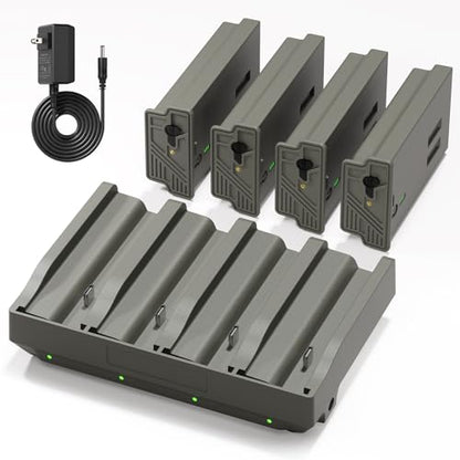4PCS New Reveal Battery Pack with 4 Port Charger for Reveal Hunting Camera Ultra, X Gen 3.0, 2.0, Pro 3.0, Pro, SK, XB, X (Charger with 4PCS Batteries) - size: 4 Batteries with 1 charger